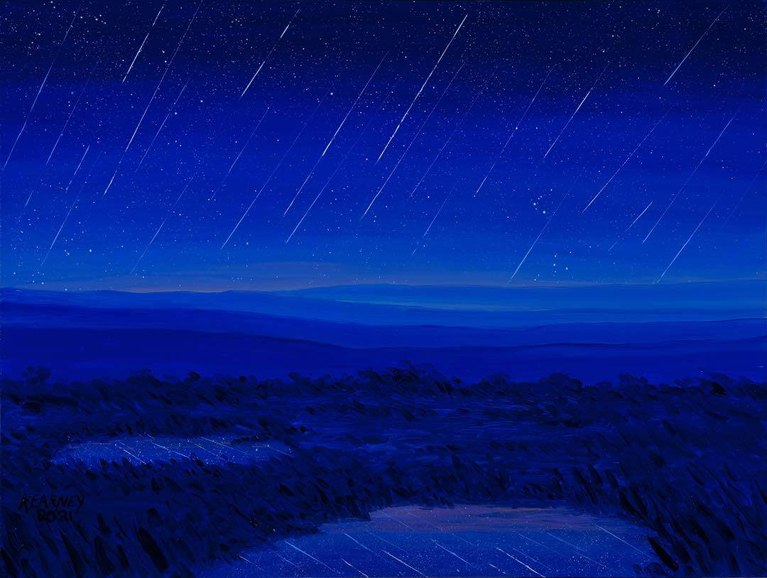"Leonid Meteor Shower" oil painting by Kevin Kearney